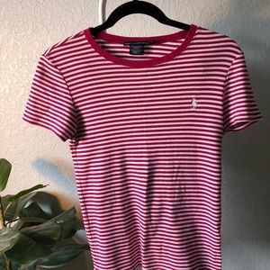 Ralph Lauren Sport Pink and white striped shirt